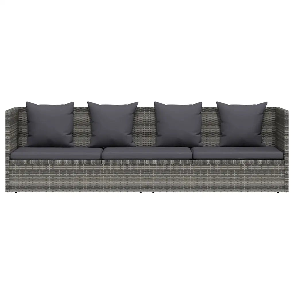 Lettino Prendisole | Sdraio da giardino | Lettino da sole da Giardino Grigio 200x60 cm in Polyrattan