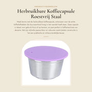 Set di capsule di caffè riutilizzabili - Kit di capsule di caffè - Supporto per capsule di caffè - Filtro - Coperchio - Adatto per macchine da caffè - Capsule di caffè