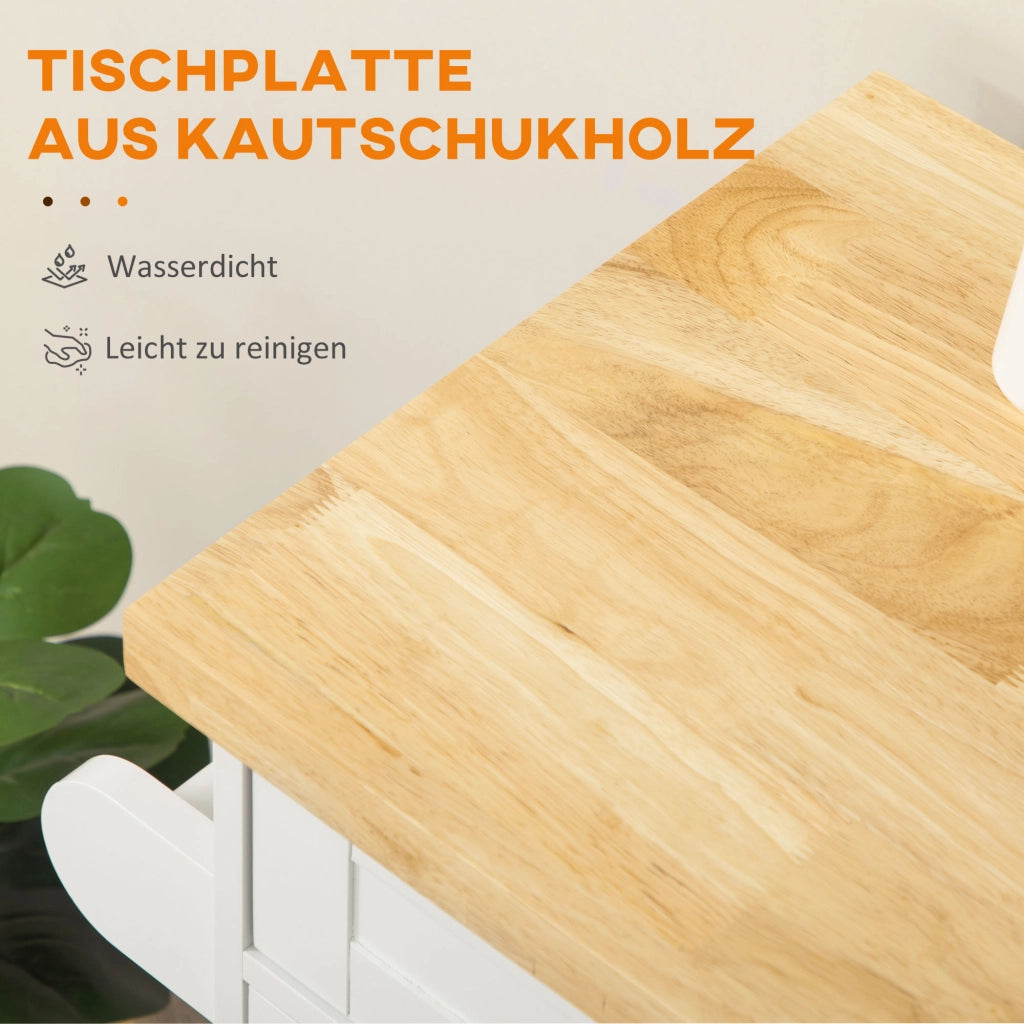 Carrello da Cucina ¨C Xylo ¨C Bianco, 109x40x89 cm, Portaspezie, Portasciugamani
