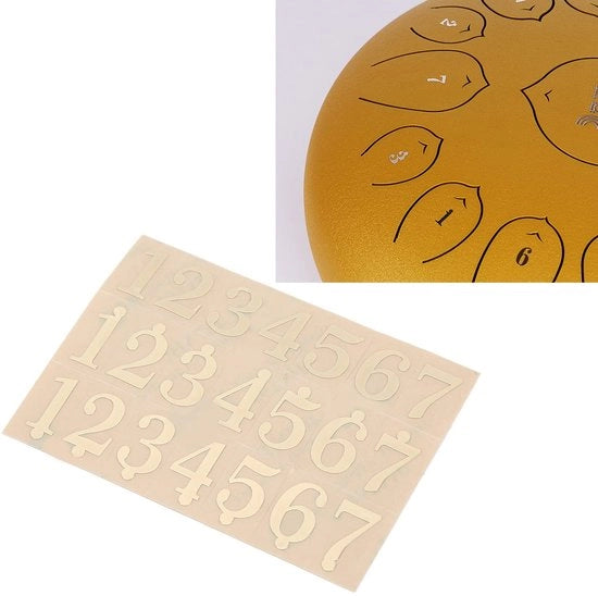 Etichette di Trommel con Alta Visibilità - Note di Batteria Etterica - Etichette in PVC - Stickers in Oro - Leggero - Progettazione Resistente ai Colpi - Etichette per Note