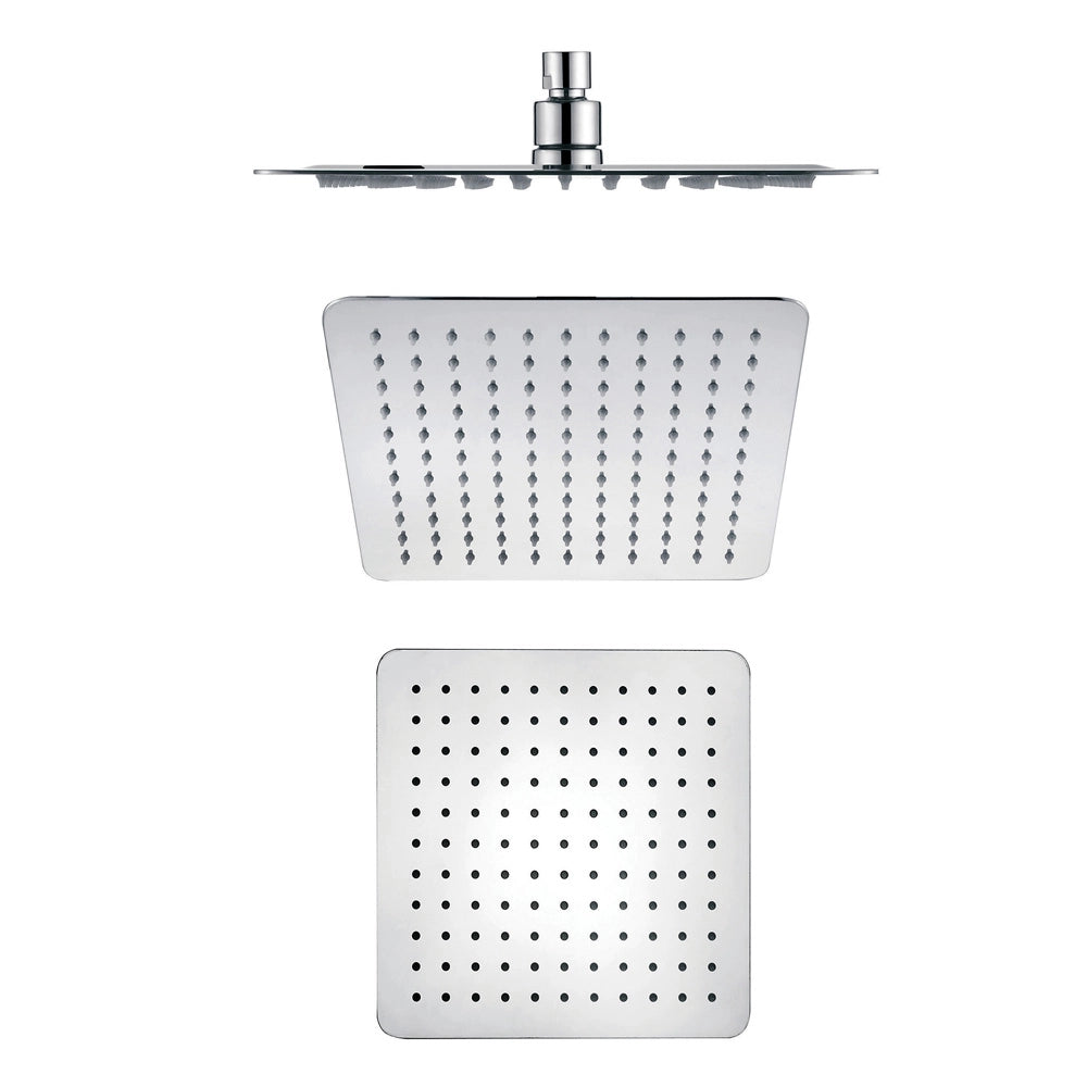 Soffione doccia quadrato acciaio inox 2 mm spessore effetto pioggia varie misure bagno *** misure 250x250x2 mm 121 ug...