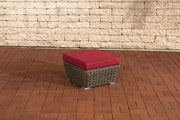 Bancopiedi lounge set deluxe - Per esterno - Sedia - Divano - Giardino - Rosso - 59x59x30cm