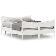 Letto matrimoniale | Letto per adulti | Giroletto senza Materasso Bianco 160x200 cm Legno Massello Pino
