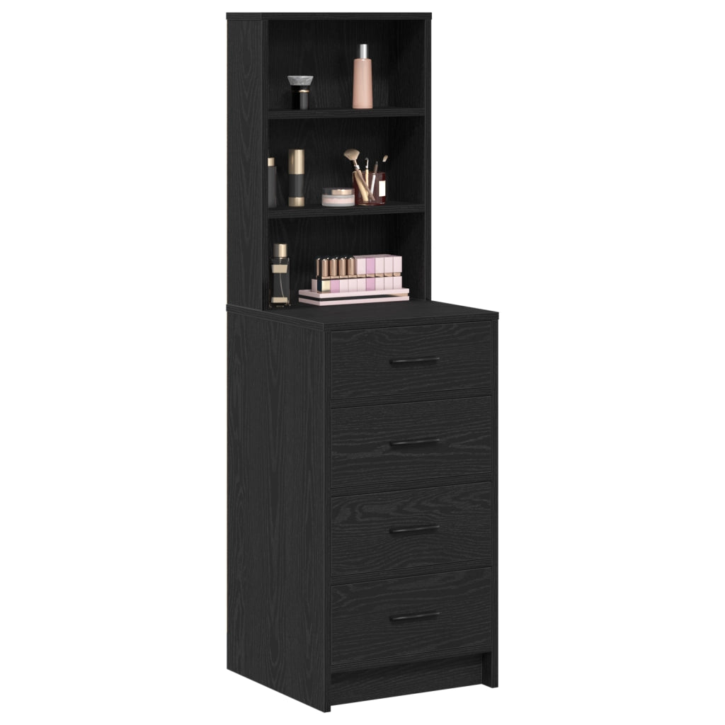 Highboard Nero Quercia 40x41x135 cm Legno ingegnerizzato