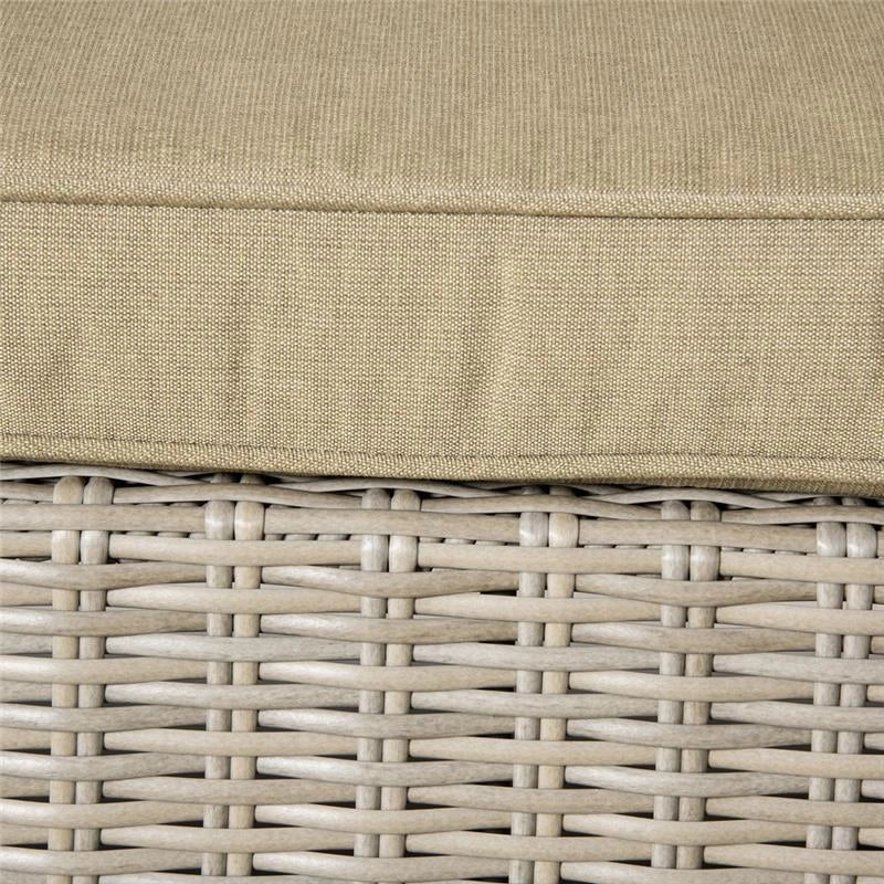 SET MOBILI DA GIARDINO 4 PEZZI IN RATTAN PE 1 DIVANO, 2 POLTRONE, 1 TAVOLINO E CUSCINI RIMOVIBILI E LAVABILI, KAKI E BEIGE