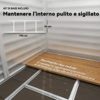 Casetta da Giardino in Metallo con Porte Scorrevoli e Lucchetto con Chiavi, 2.1x1.2x1.9m, Grigio Scuro