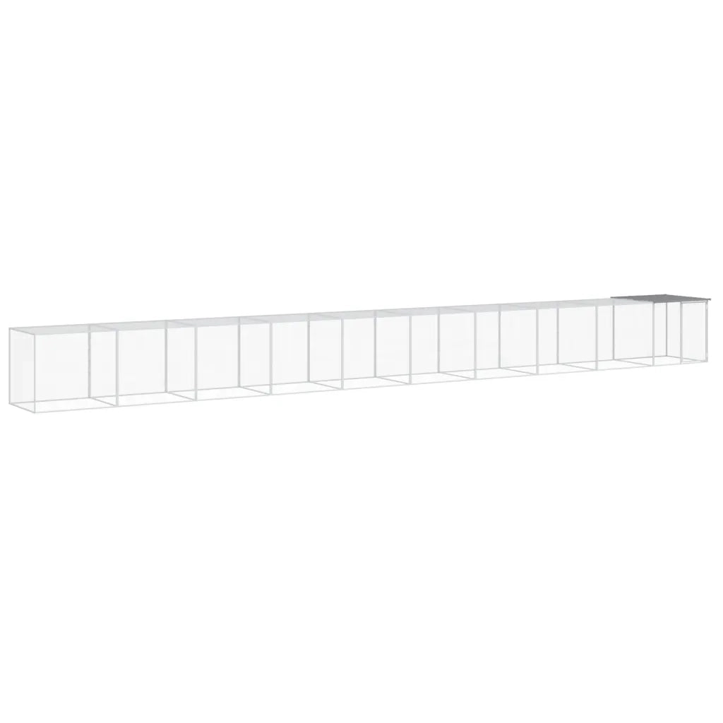 Gabbia Polli Tetto Grigio Chiaro 1003x98x90 cm Acciaio Zincato 3189048
