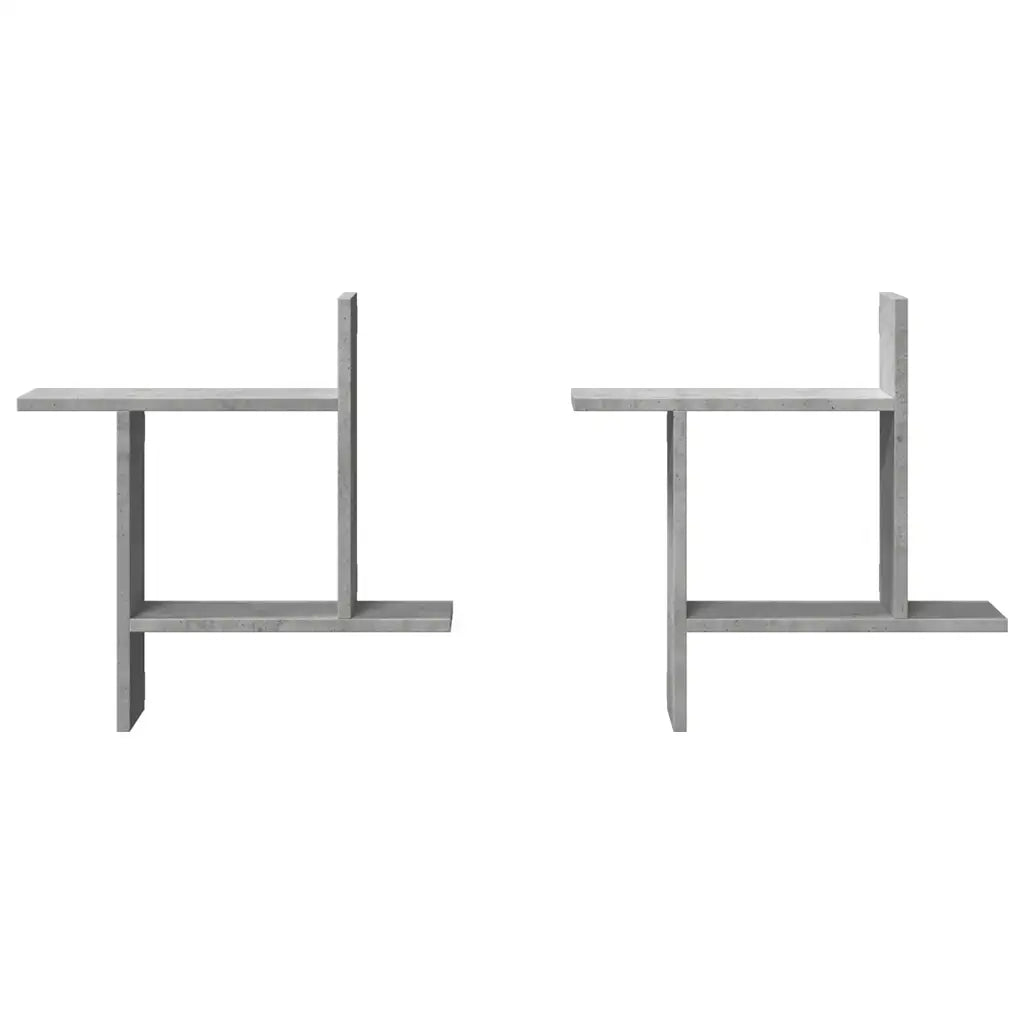 Mensole a Muro 2pz Grigio Cemento 50x12x50 cm in Truciolato 853257