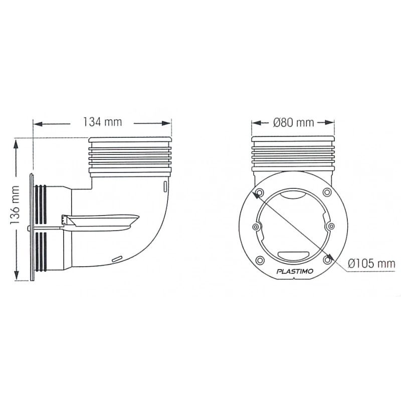 RACCORDO CURVO EZ AIR MM 80