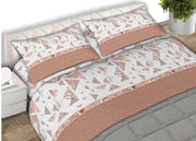 Completo Lenzuola Letto 100% Cotone Made Italy Disegno Mosaico CN - Piazza e Mezza - Ruggine