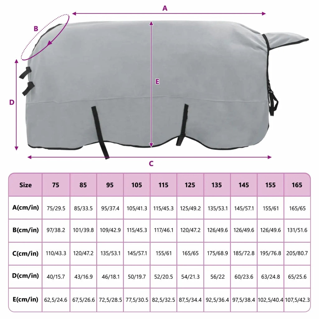 Coperta per Cavalli Grigio chiaro e rosa completo 155 cm CFW6736185
