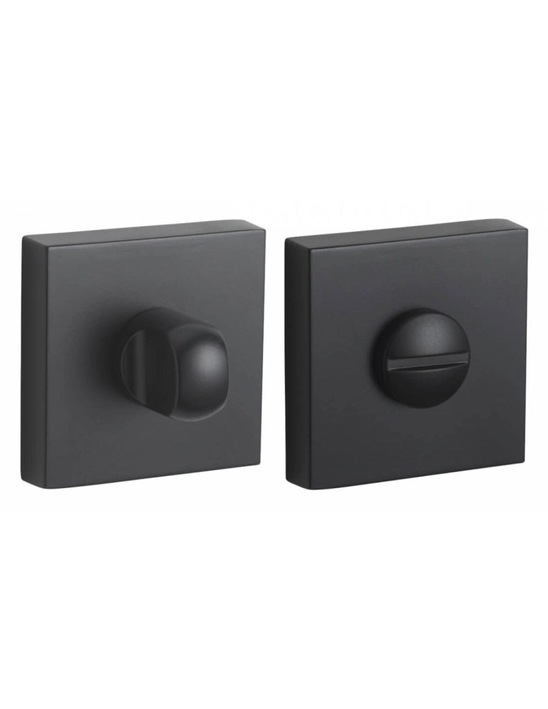 Coppia di rosette quadrate 50 x 50 mm con chiusura WC, nero opaco – THIRARD