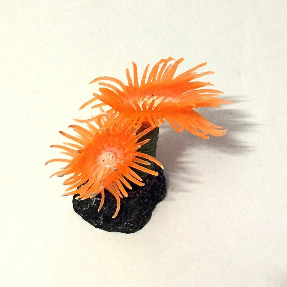 Trade Shop - Pianta Corallo Artificiale Finto Per Decorazione Acquario Arancione Vasca Pesci -