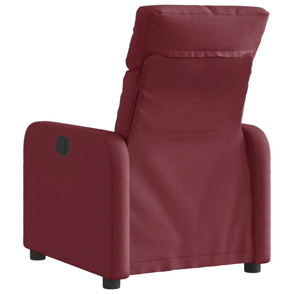 Poltrona Elettrica Reclinabile-Divano Sedia Rosso Vino in Tessuto 446084