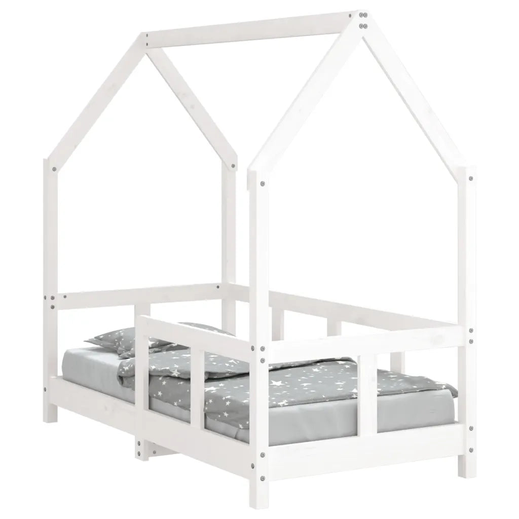 Giroletto per Bambini | Letto Infantile | Lettino Bianco 70x140cm in Legno Massello di Pino