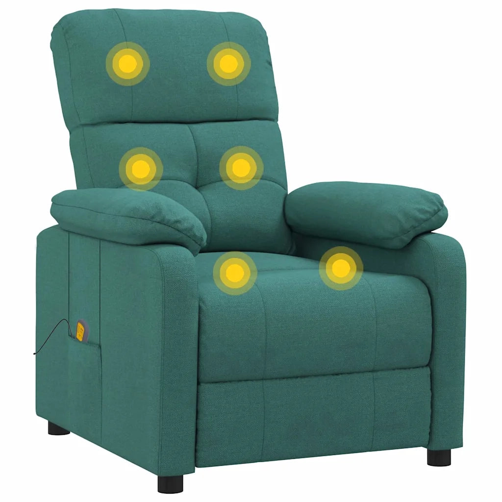 Divano Sedia-Poltrona Massaggiante Verde Scuro in Tessuto 745877