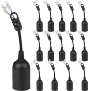 15 pezzi di fissaggio di lampada E27 4A 250V - Fissaggio di emergenza con cavo - Fissaggio di riserva per lampada da soffitto camera da letto cucina e ufficio - Nero.