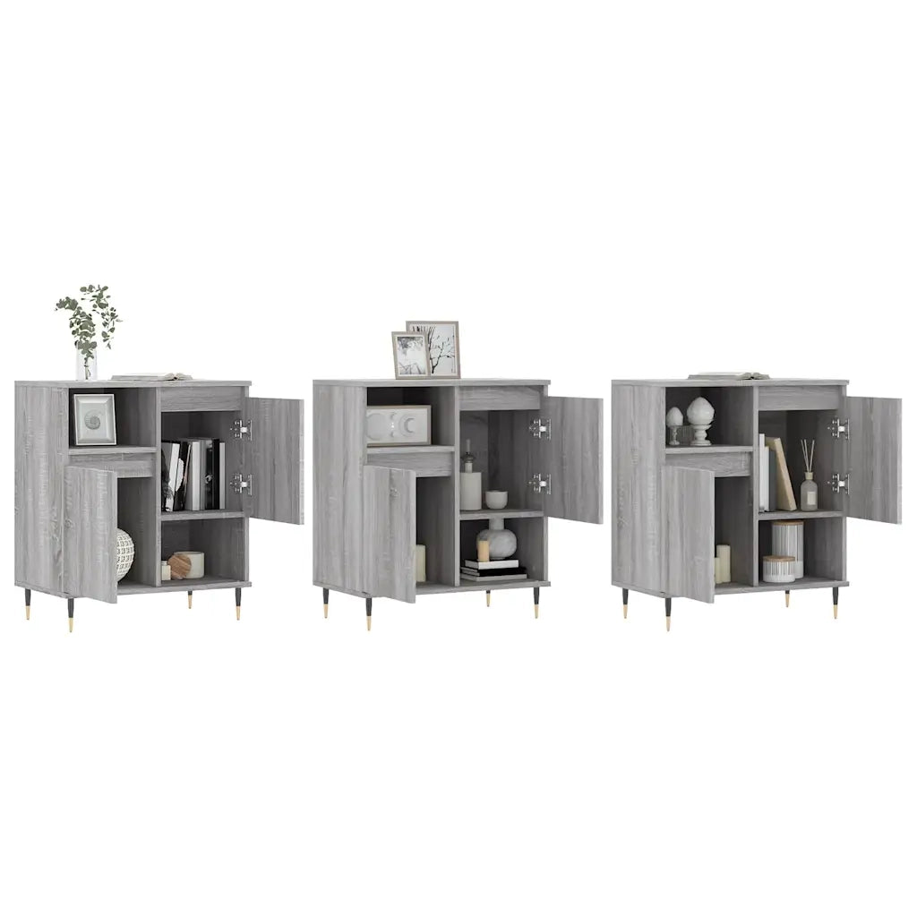 Credenze 3 pz Grigio Sonoma in Legno Multistrato 3190147