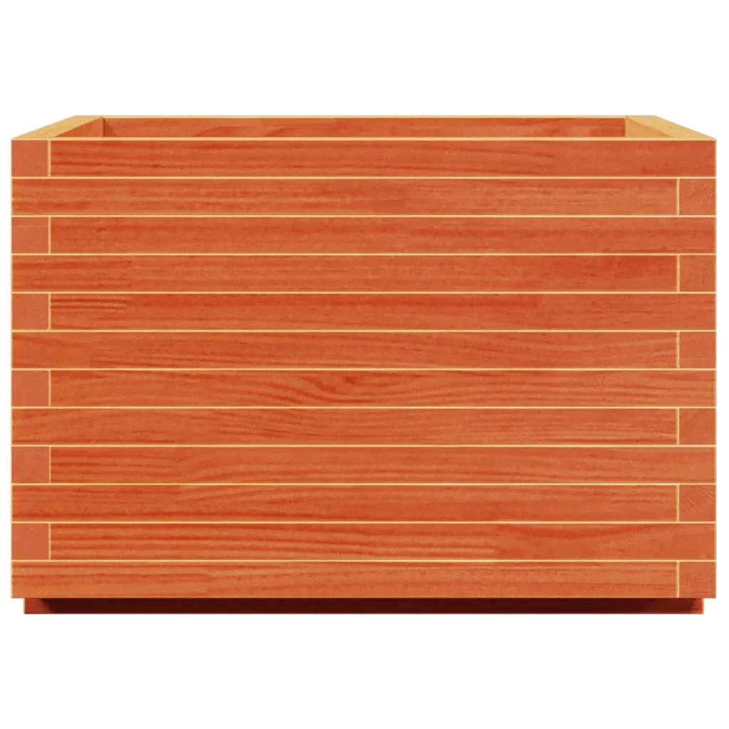 Fioriera Giardino-Vaso da Esterno-Contenitore per Piante Marrone Cera 70x70x49,5cm Legno Massello Pino 964242