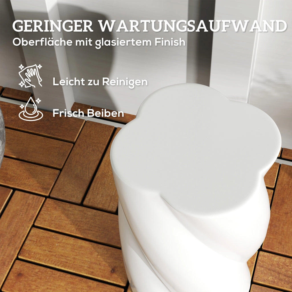 Sgabello da giardino in ceramica con coperchio ¨C zephmum ¨C bianco ?33x45 cm