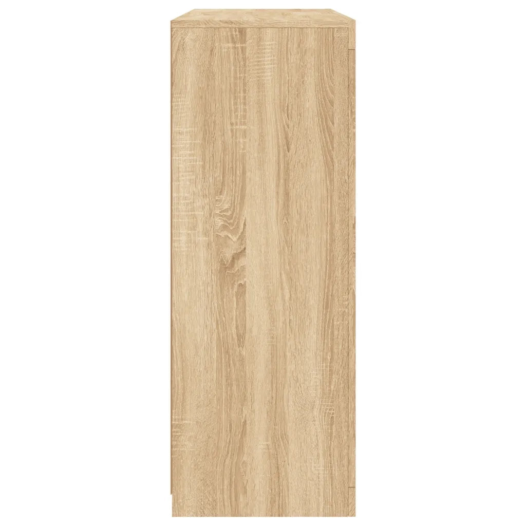 Credenze con Luci LED 3 pz | Madia | Buffet da pranzo | Armadio da pranzo Rovere Sonoma in Legno Multistrato