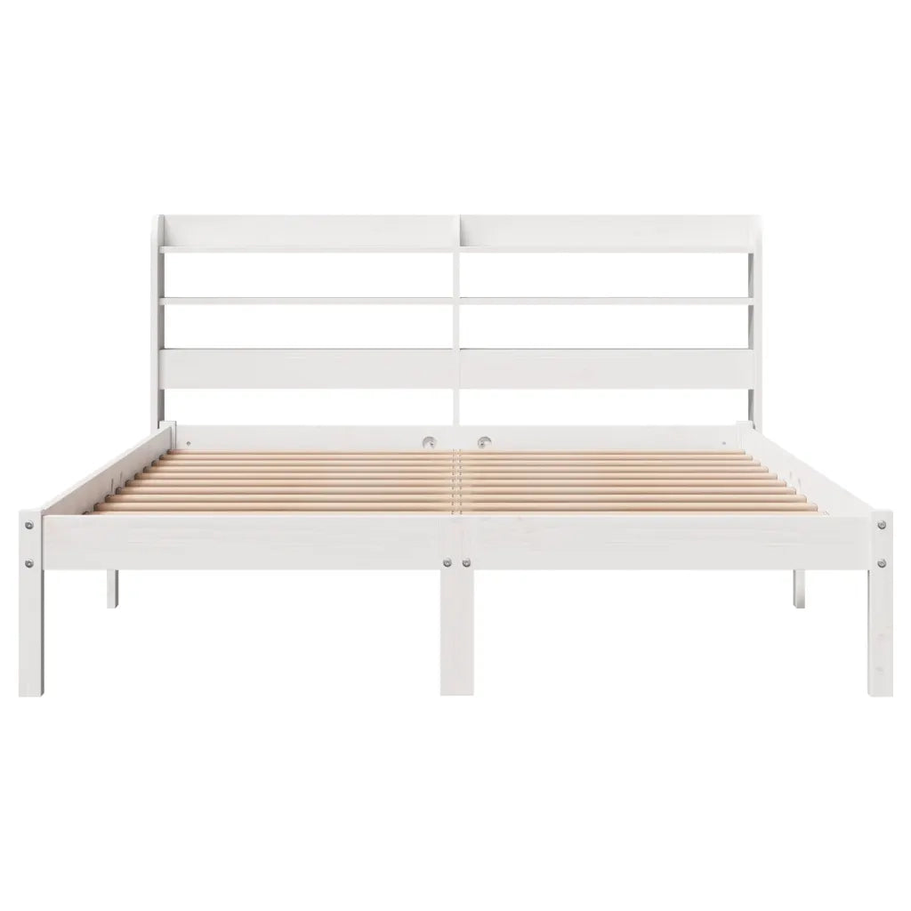 Letto senza Materasso Bianco 120x200 cm Legno Massello di Pino 3306540