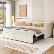 Letto a scomparsa imbottito - Xylo - 90/180x200 - Beige - Con rete