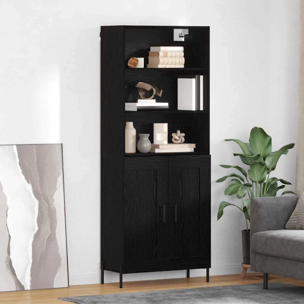Credenza Rovere nero 69,5 x 34 x 180 cm Legno multistrato