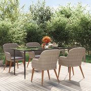 Set da Pranzo da Giardino 5 pz con Cuscini Marrone cod mxl 40043