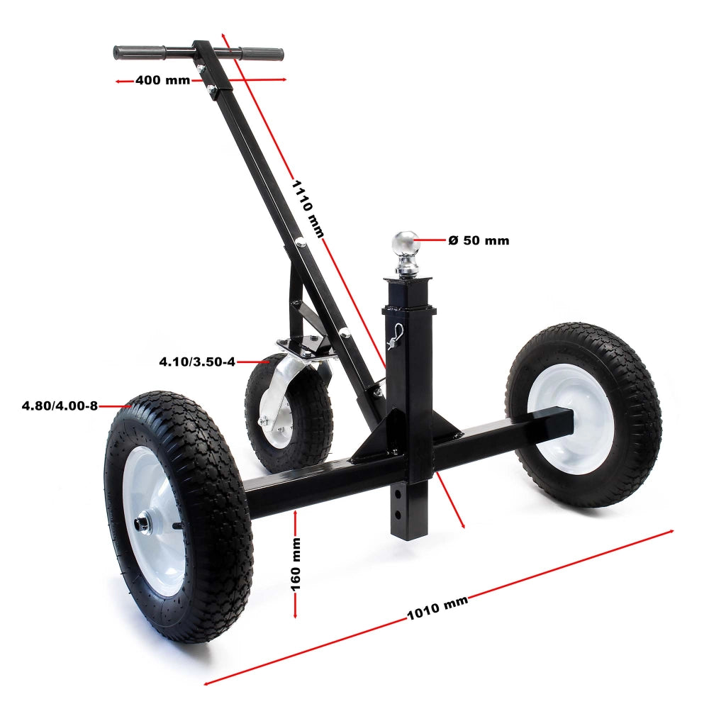 Carrello sposta rimorchio roulotte regolabile in altezza max 500 kg con 3 ruote Aiuto di manovra