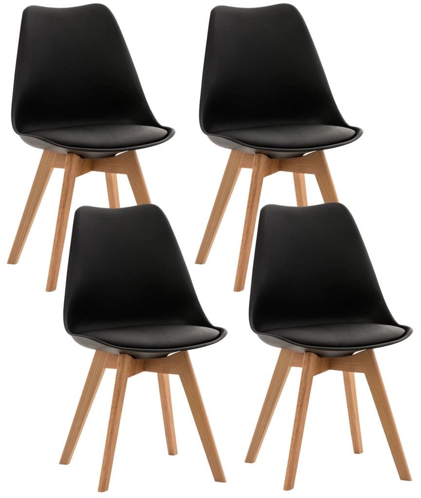 Set 4 Sedie Pranzo Linares nero,Plastica