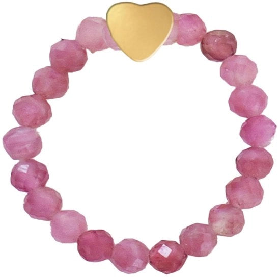 Anello elastico per naturale pietra - Anello per donna a forma di cuore - Anelli per gioielli con 2 mm di acciaio inossidabile - Anello per anelli da collezione