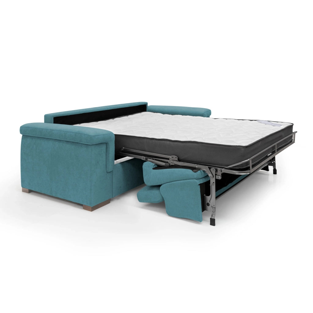 Giunone Divano letto mat. H18 200 cm (mat. 120x197 cm) azzurro