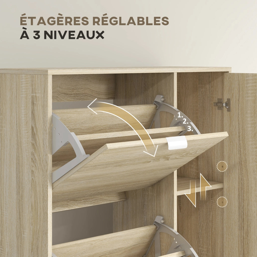 Scarpiera con ante e specchio per 16 paia ¨C Minimal ¨C Bianco