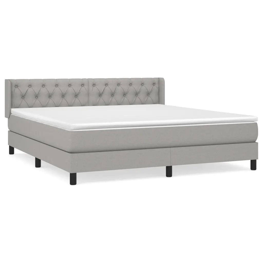 Giroletto a Molle con Materasso Grigio Chiaro160x200 cm Tessuto 3129961