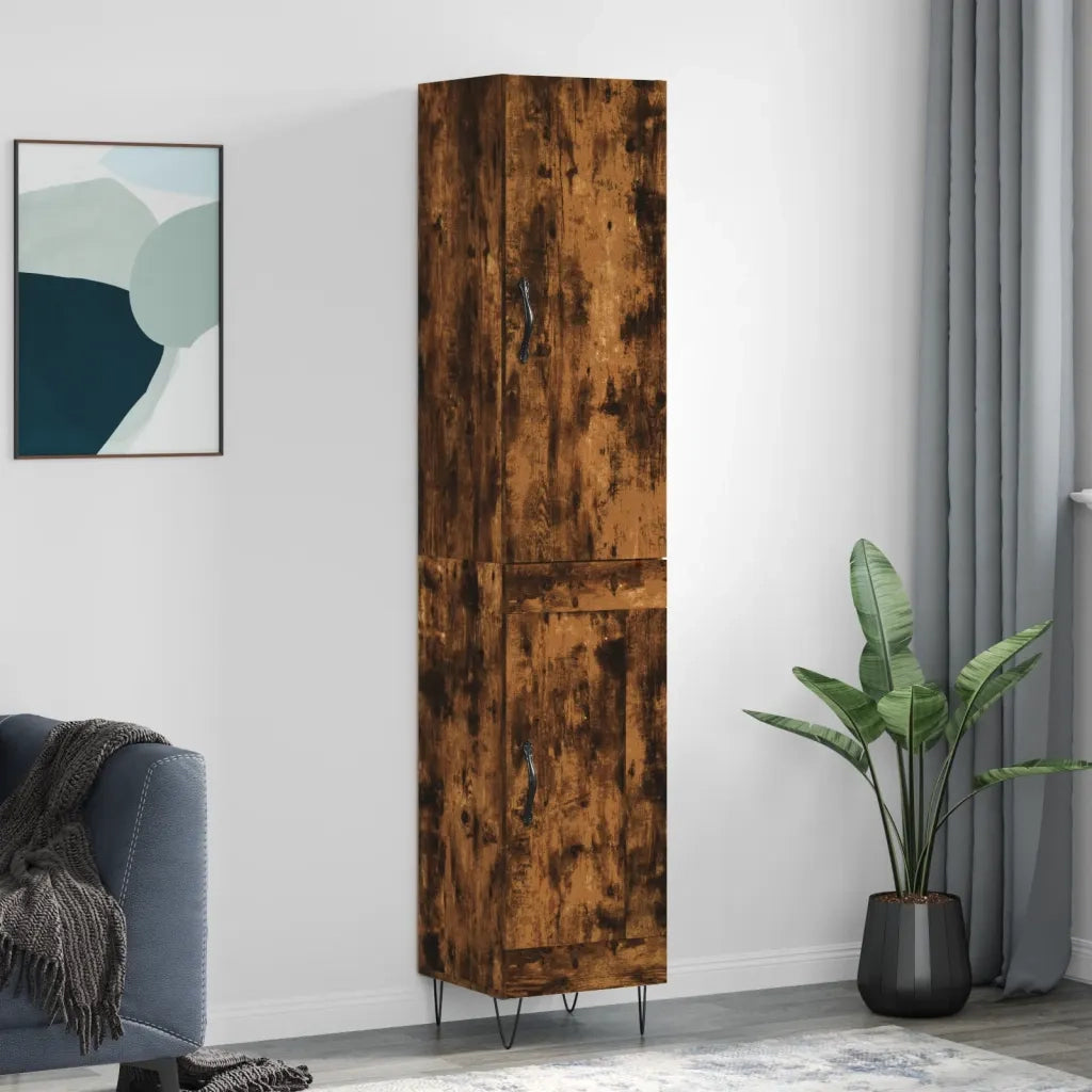 Credenza | Madia | Buffet da pranzo | Armadio da pranzo Rovere Fumo 34,5x34x180 cm in Legno Multistrato