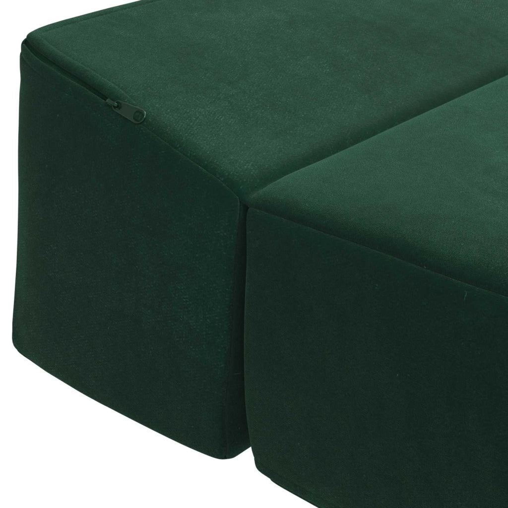 Divano Letto Pieghevole Verde Scuro 200 x 70 x 15 cm Velluto