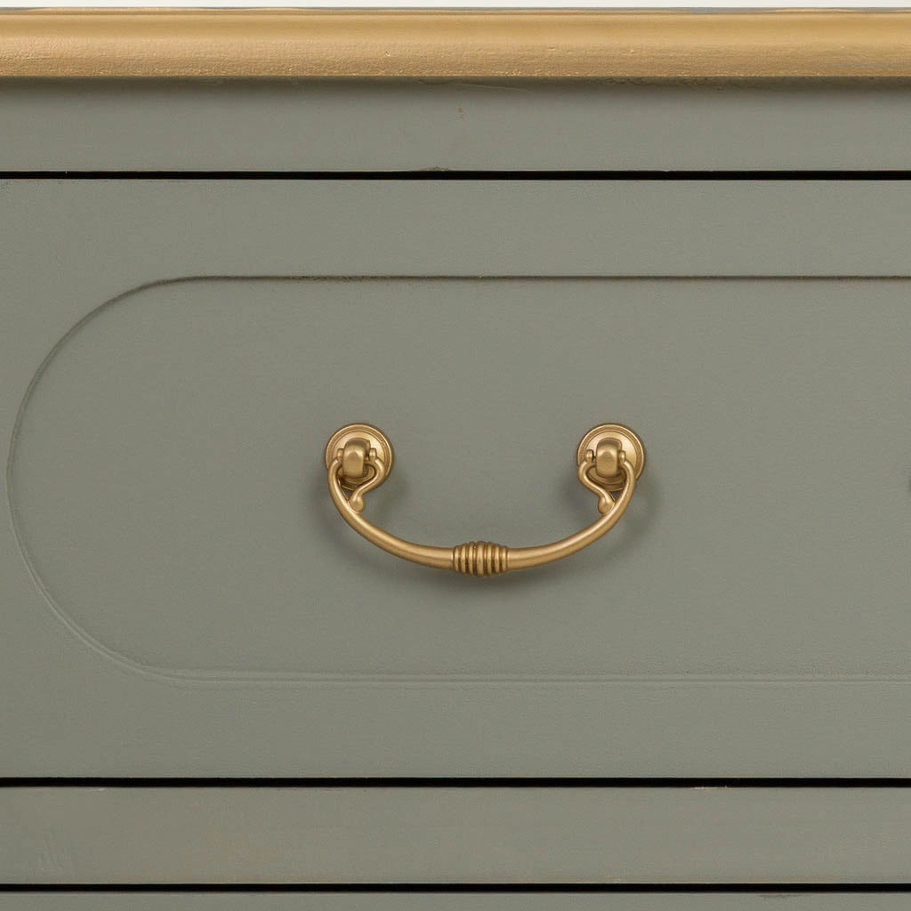 Cassettiera in legno con 3 cassetti verdi, 90x42x76h cm