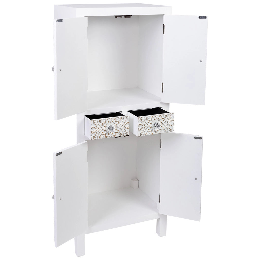 ARMADIO IN LEGNO CON 2 CASSETTI E 4 PORTA 50x34,5x121