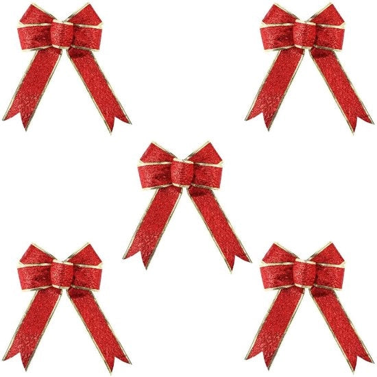 Decorazioni per albero di Natale in set di 5 pezzi, rosse, leggere e lucide, per decorazione di Natale.