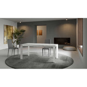 Tavolo allungabile con top in ceramica Gambe in metallo verniciato Allunghe interne Frame 80cm X 120-170cm H 75cm Stones