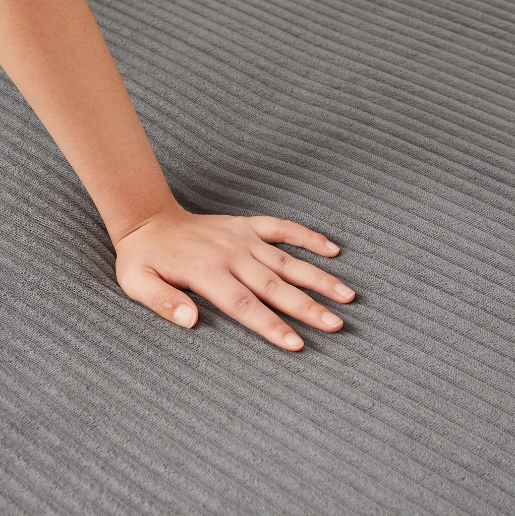 DIVANO Angolare 220x155 cm in Velluto a Coste Grigio