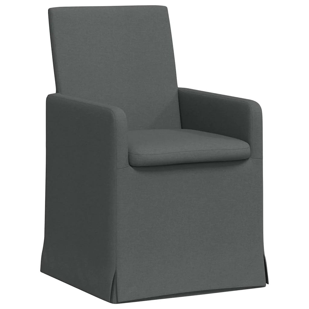 Sedie da pranzo 2 pcs Grigio scuro 57 x 67 x 95 cm Tessuto