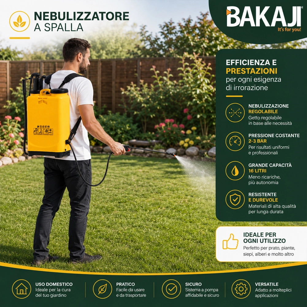 Nebulizzatore A Spalla 16 Lt Spruzzatore Zaino Irroratrice Spruzzatore A Pompa
