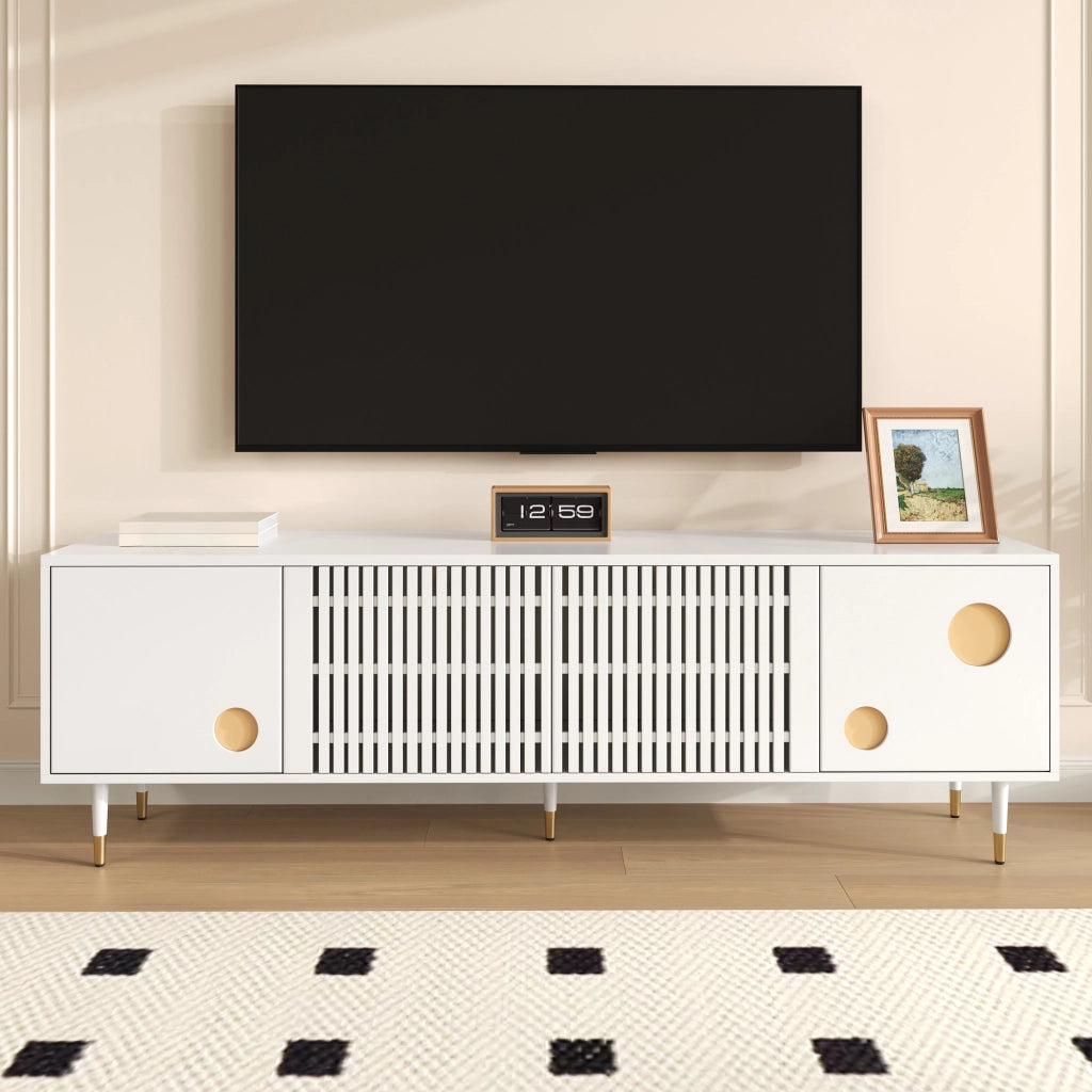 Cassettiera per TV bianca in MDF lunghezza 170 cm