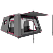 Tenda da Campeggio 4 Persone 2 Camere Soggiorno Impermeabile ¨C zephmum ¨C 430x305 cm Rosso