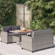 Set Pranzo da Giardino 3 pz Polyrattan e Legno Massello Acacia 3095250