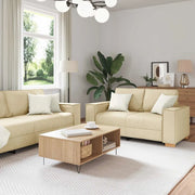 Divano 3 pcs Crema 220 x 80 x 84 cm Tessuto misto lino 3324616