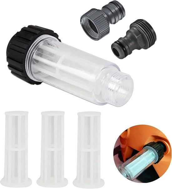 Filtro per aspirapolvere ad alta pressione - ideale per camper e giardino - 3 pezzi - bianco - plastica - formato compatto