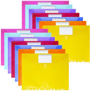 Mappe per documenti A4 per archiviazione, 14 tasche documentali con bordo 11-gauche, chiusura con elastico e spazio per etichetta, mappe acqua-resistenti per la sicura conservazione dei documenti (7 colori)